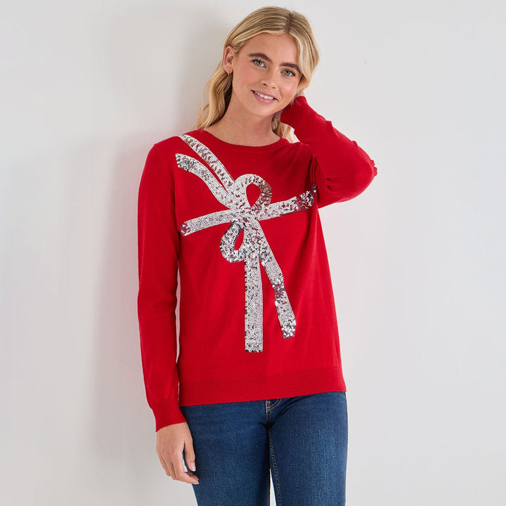 Ladies Bow Christmas Jumper from You Know Who's