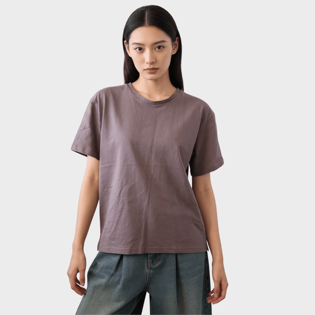Ladies Brown Crew Neck T-shirt from You Know Who's
