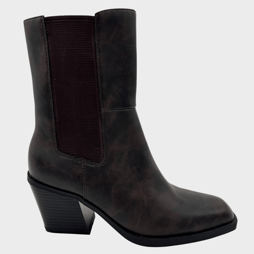 Ladies Brown Elastic Gusset Cowboy Boots from You Know Who's