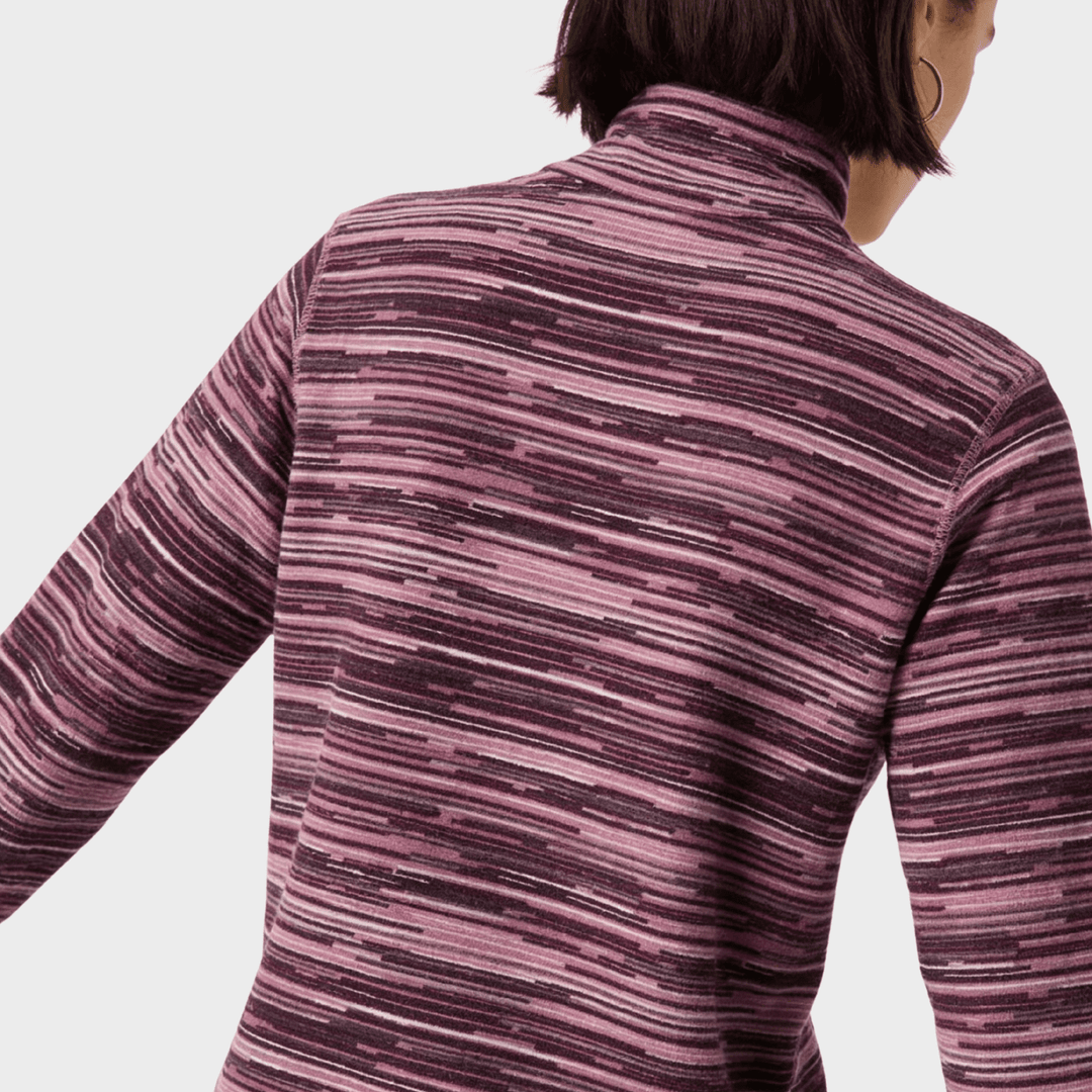 Ladies Brushed Lined 1/4 Zip Striped Fleece from You Know Who's