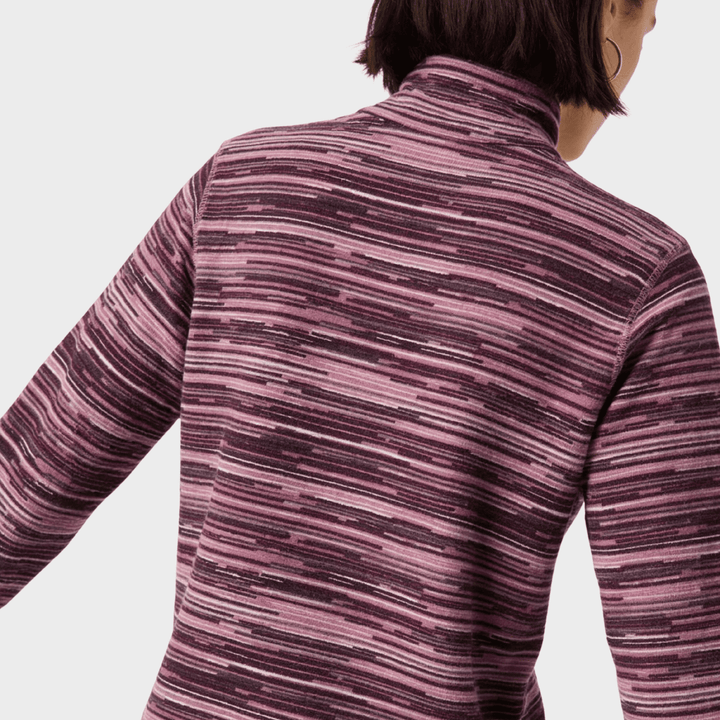 Ladies Brushed Lined 1/4 Zip Striped Fleece from You Know Who's