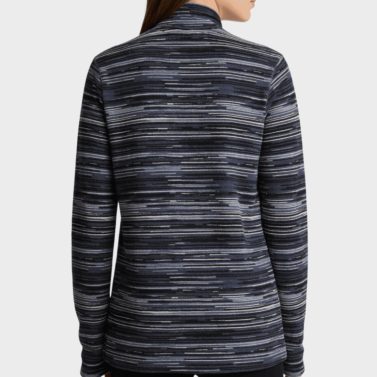 Ladies Brushed Lined 1/4 Zip Striped Fleece from You Know Who's