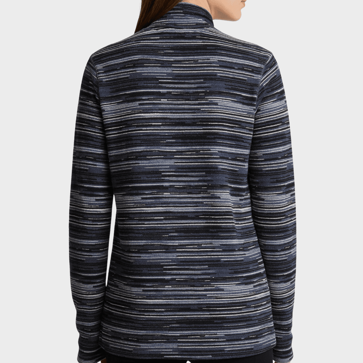 Ladies Brushed Lined 1/4 Zip Striped Fleece from You Know Who's