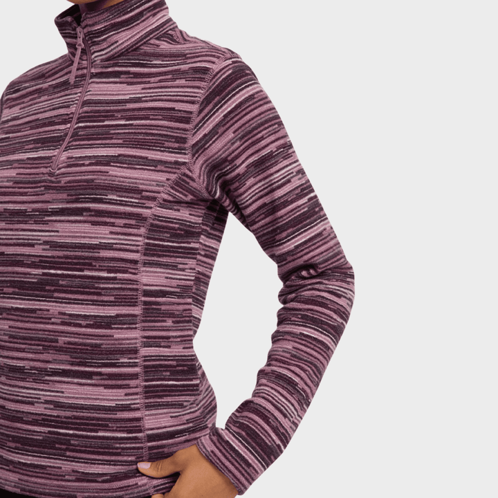 Ladies Brushed Lined 1/4 Zip Striped Fleece from You Know Who's