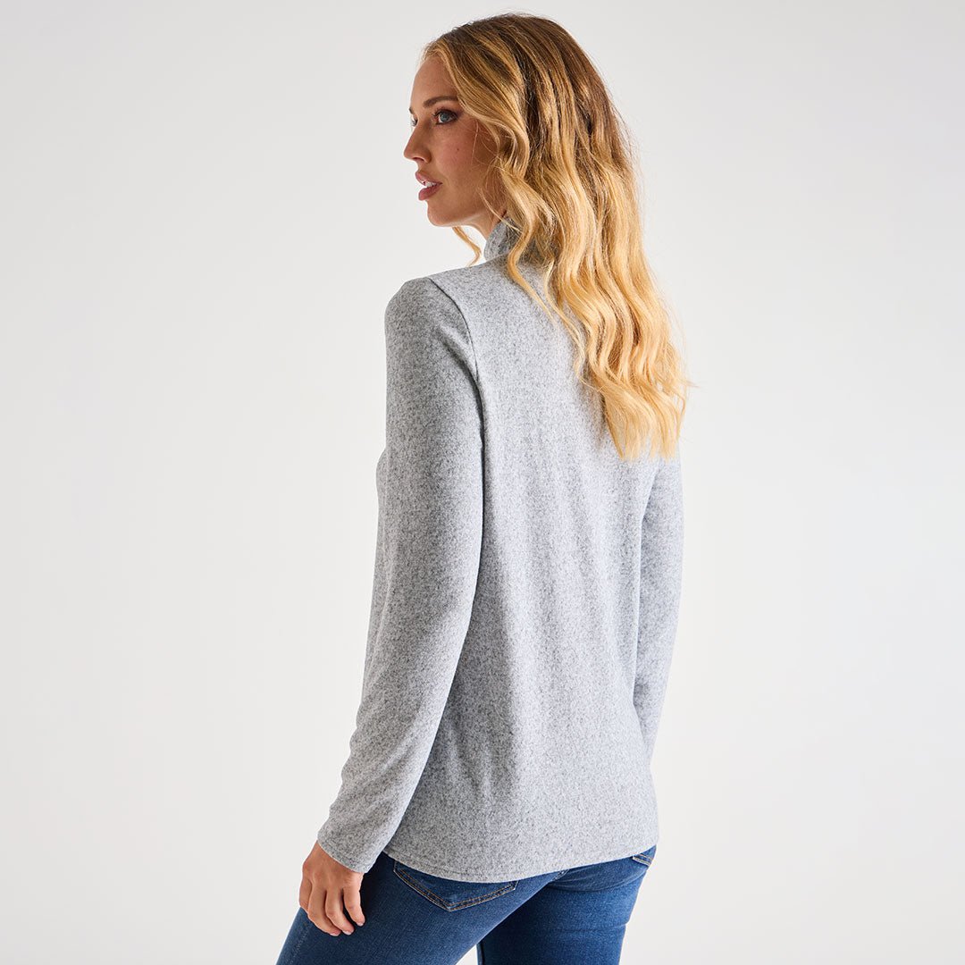 Ladies Brushed Marl Turtle Neck Top from You Know Who's