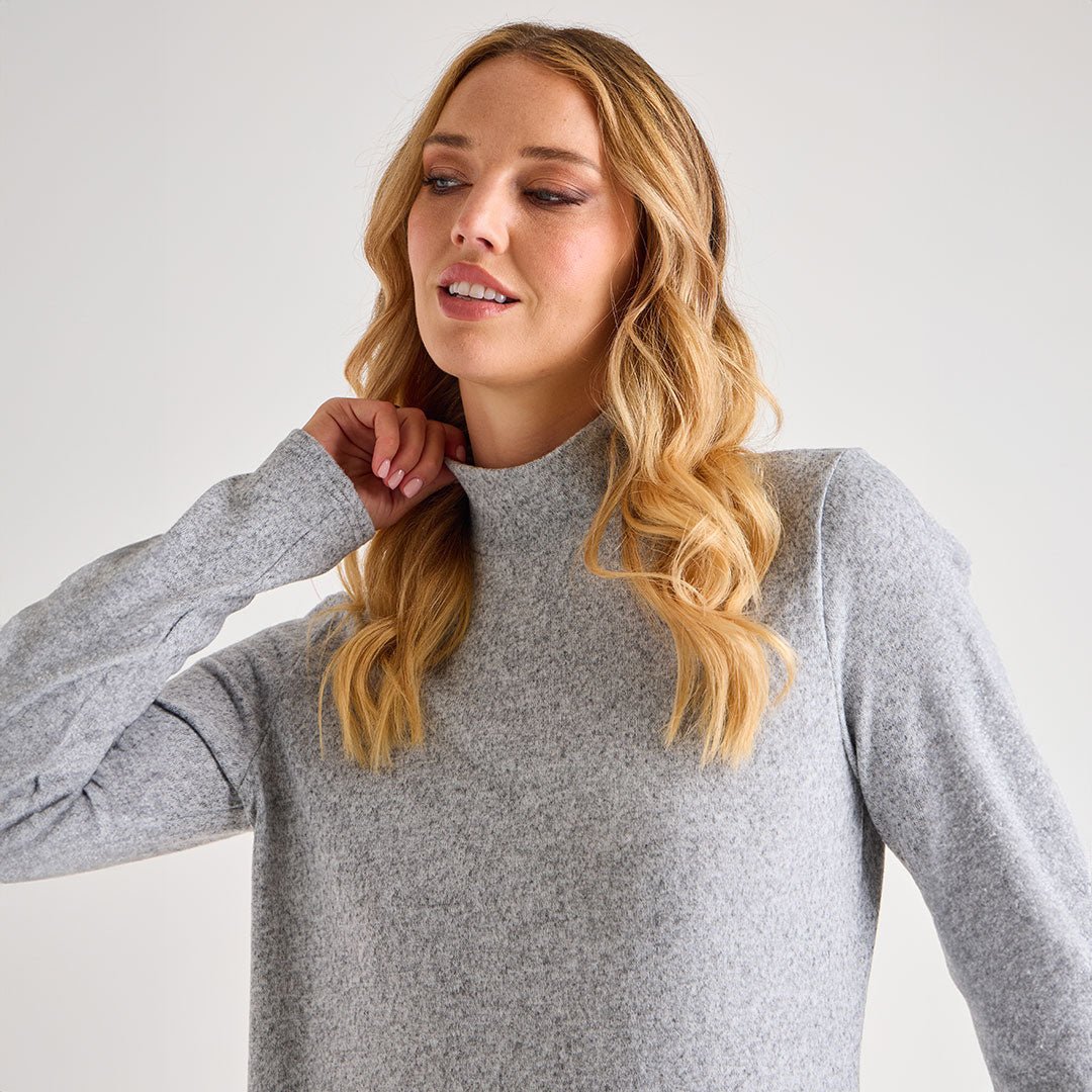 Ladies Brushed Marl Turtle Neck Top from You Know Who's