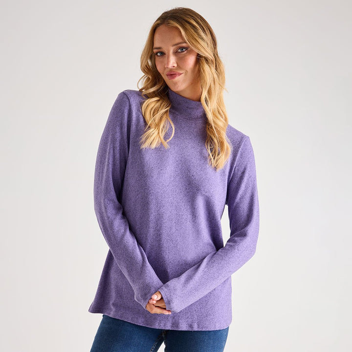 Ladies Brushed Marl Turtle Neck Top from You Know Who's