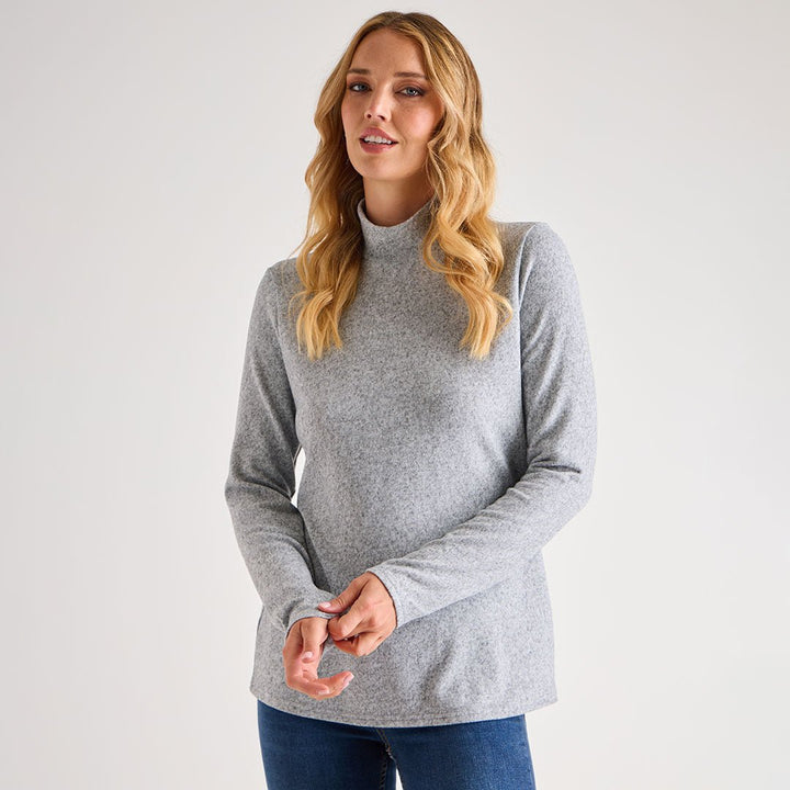 Ladies Brushed Marl Turtle Neck Top from You Know Who's