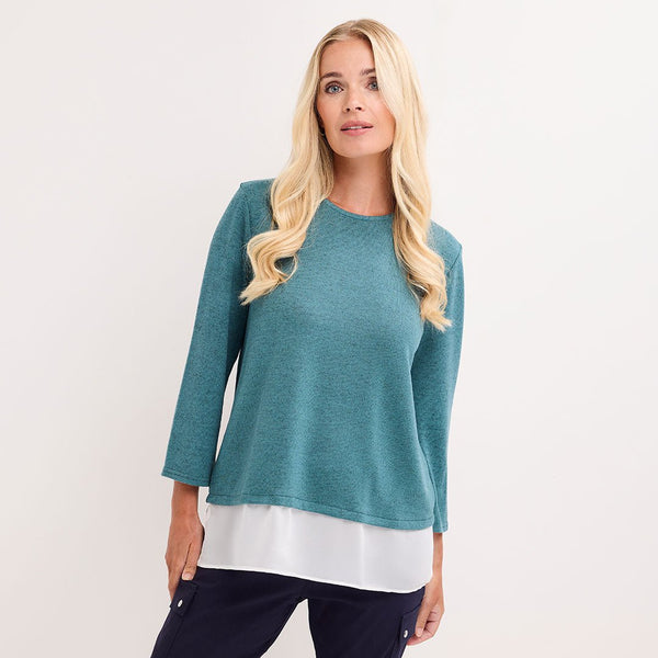 Ladies Brushed Mock Shirt Style Top from You Know Who's