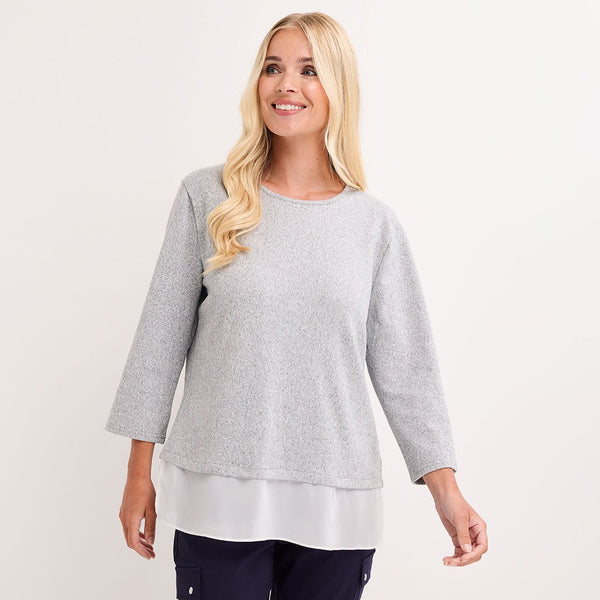 Ladies Brushed Mock Shirt Style Top from You Know Who's