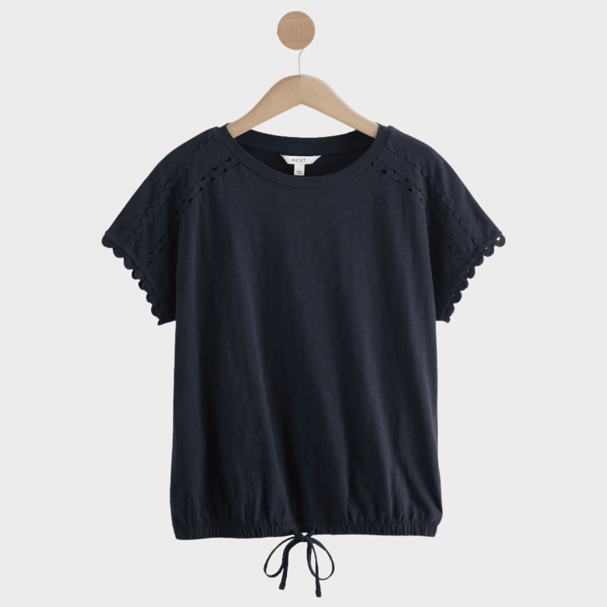 Ladies Bubble Hem Navy Tie Top from You Know Who's