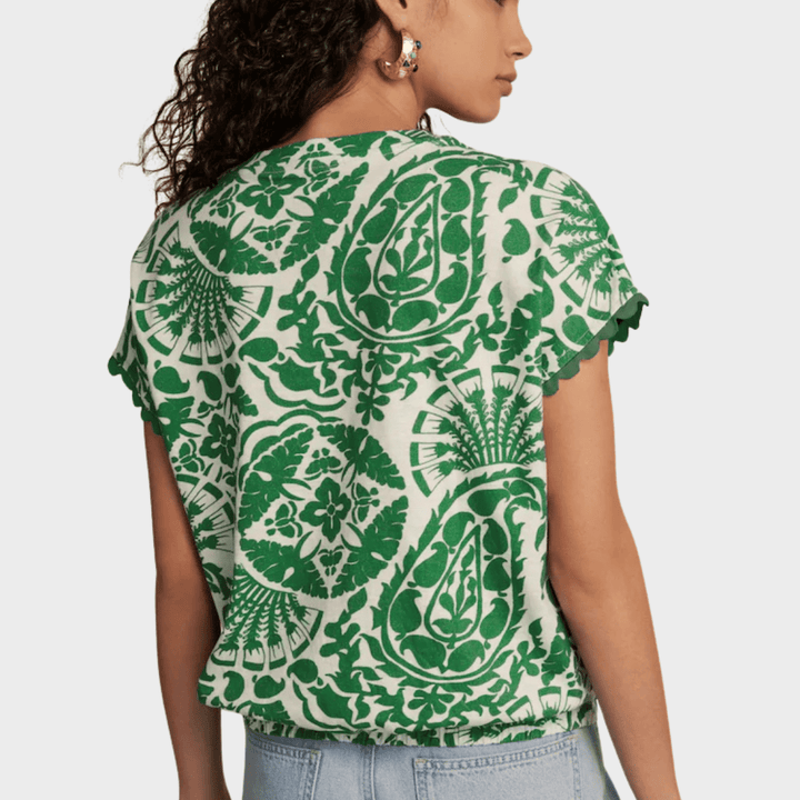 Ladies Bubble Hem Printed Top from You Know Who's