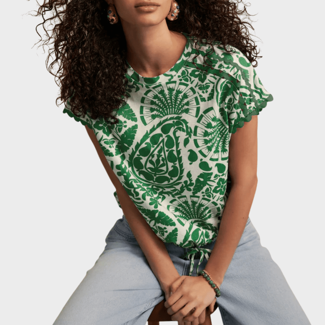 Ladies Bubble Hem Printed Top from You Know Who's