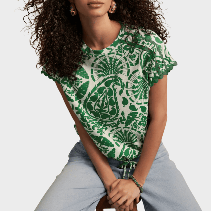 Ladies Bubble Hem Printed Top from You Know Who's