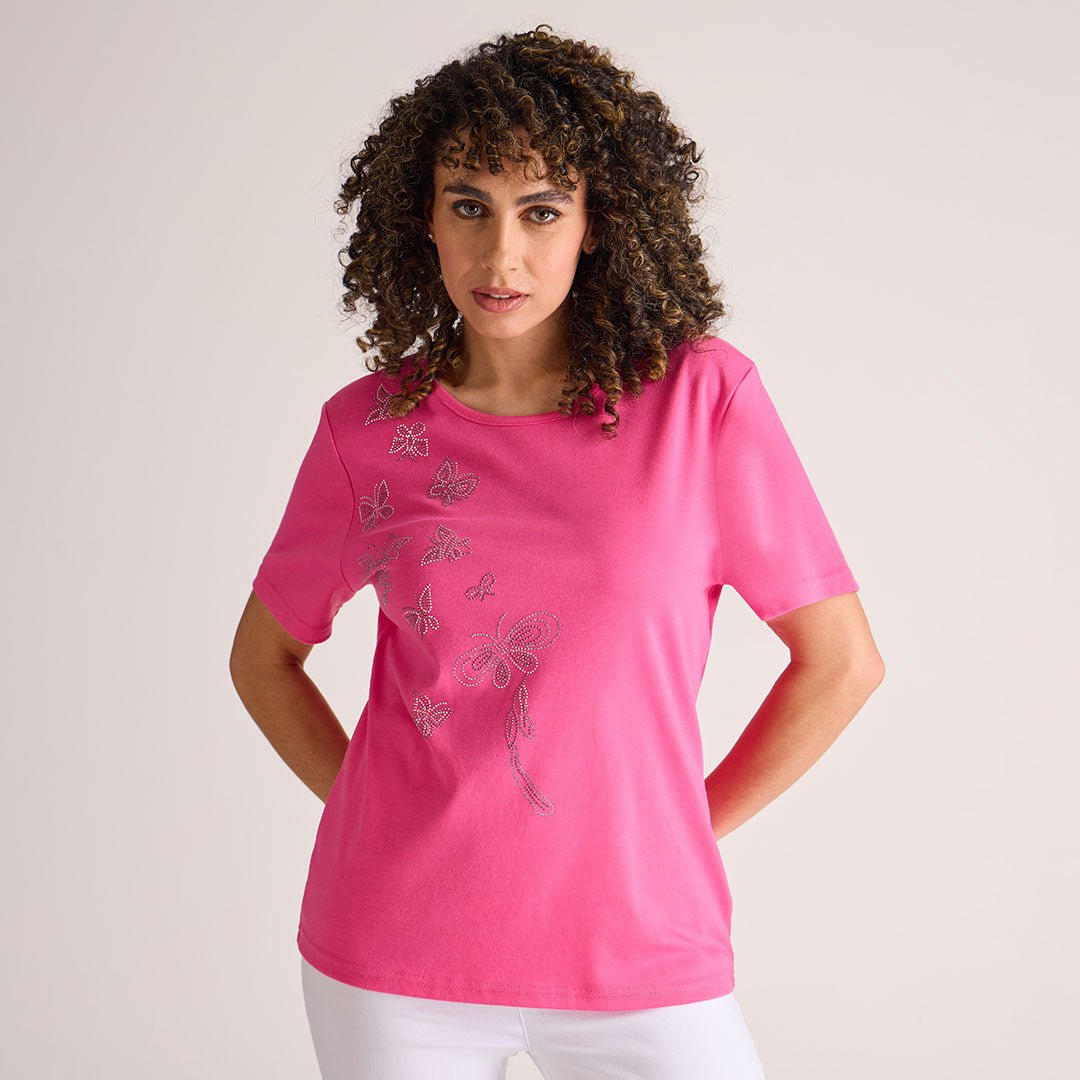 Ladies Butterfly Sequin T-Shirt from You Know Who's