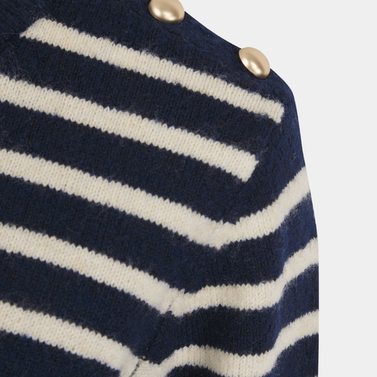 Ladies Button Stripe Crew Jumper from You Know Who's