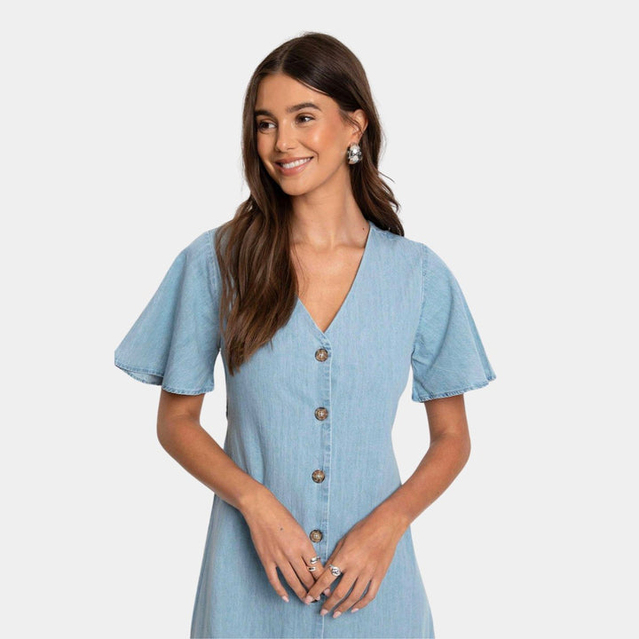 Ladies Button Through Chambray Dress from You Know Who's
