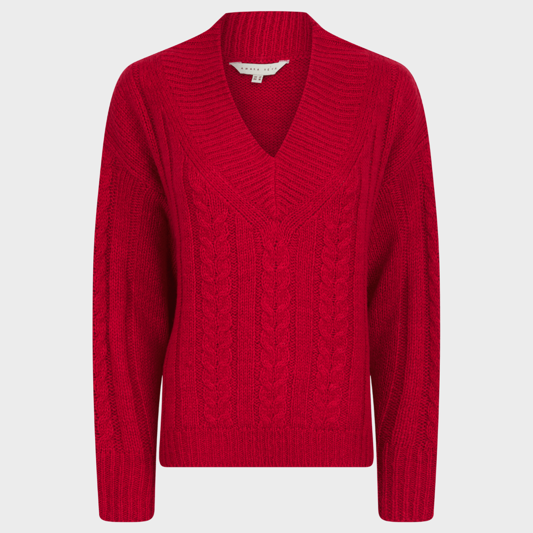 Ladies Cable V Neck Jumper from You Know Who's