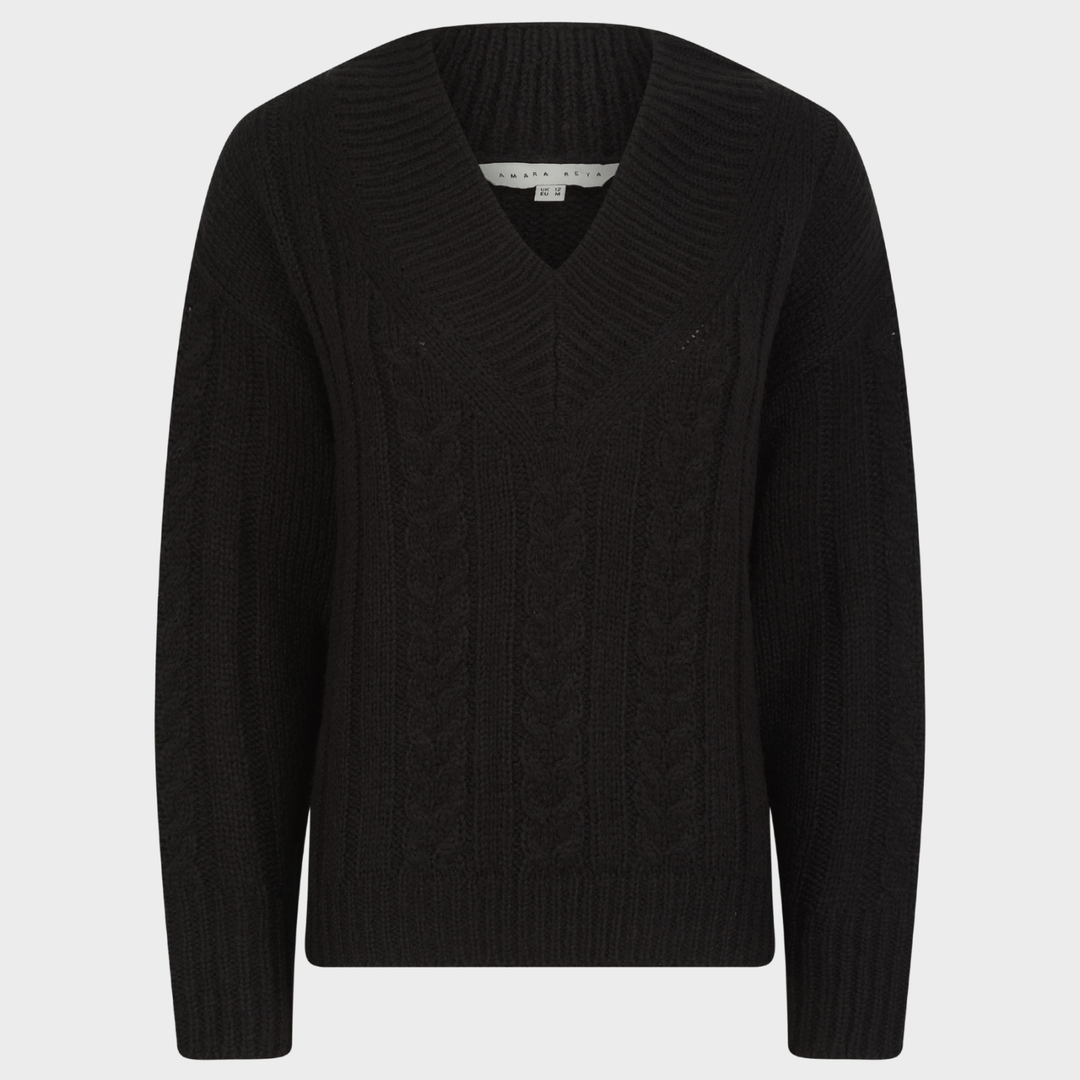 Ladies Cable V Neck Jumper from You Know Who's