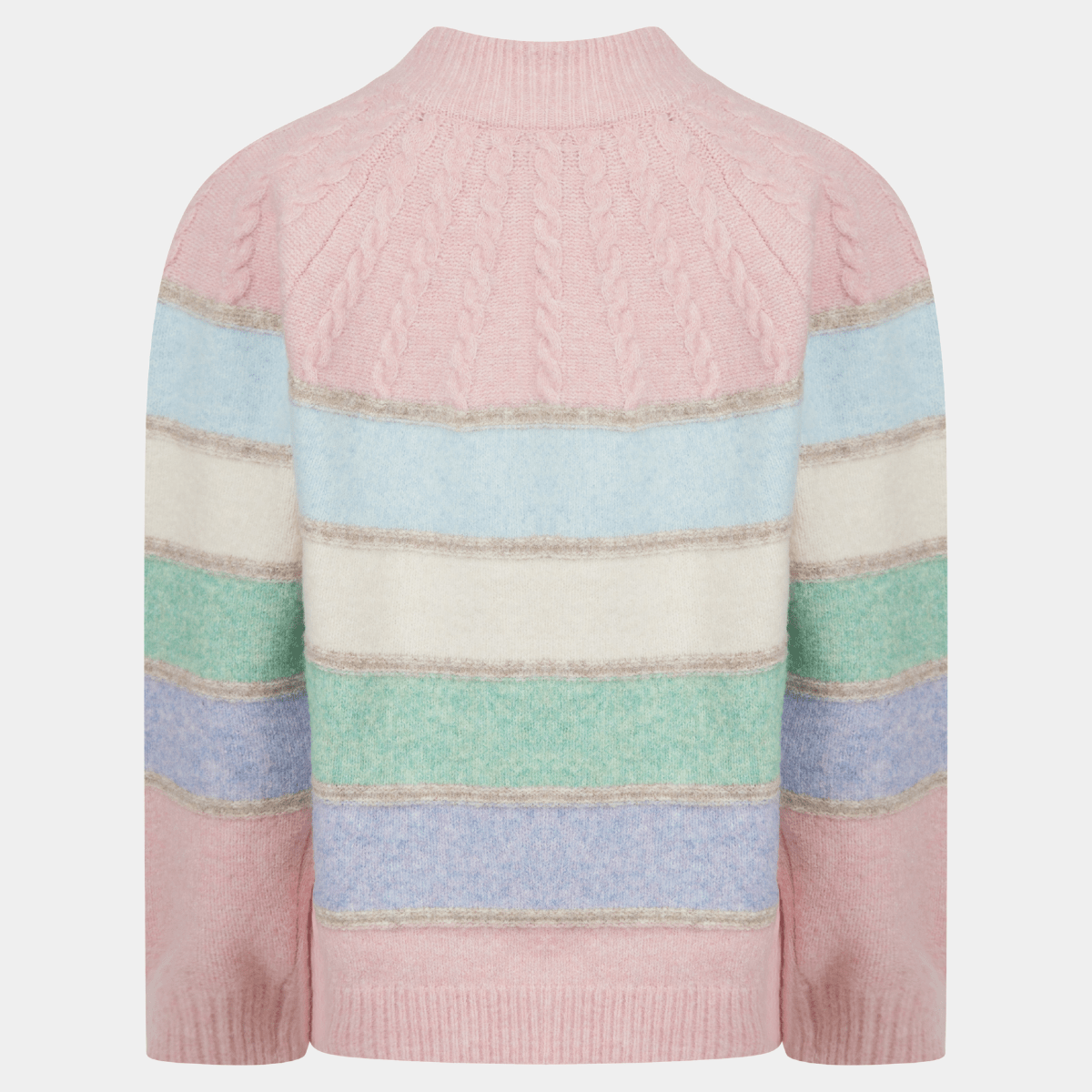 Ladies Cable Yoke Stripe Jumper from You Know Who's