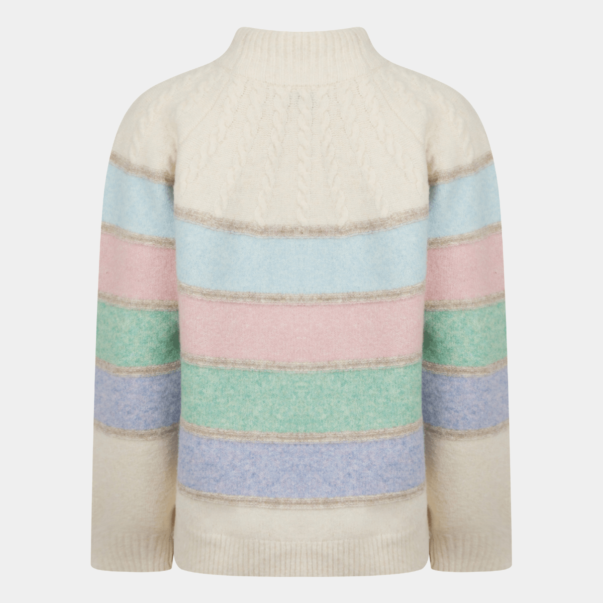 Ladies Cable Yoke Stripe Jumper from You Know Who's