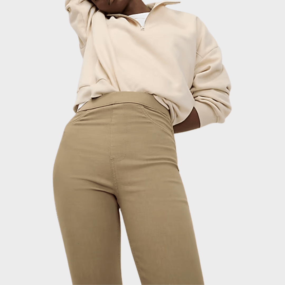 Ladies Camel High Waisted Jegging from You Know Who's