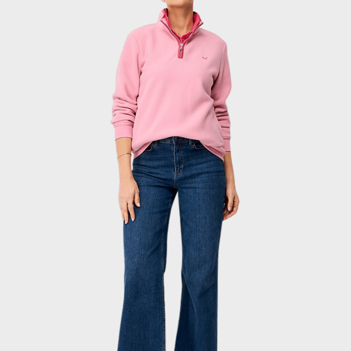 Ladies Cameo Pink Crew 1/4 Zip Fleece from You Know Who's