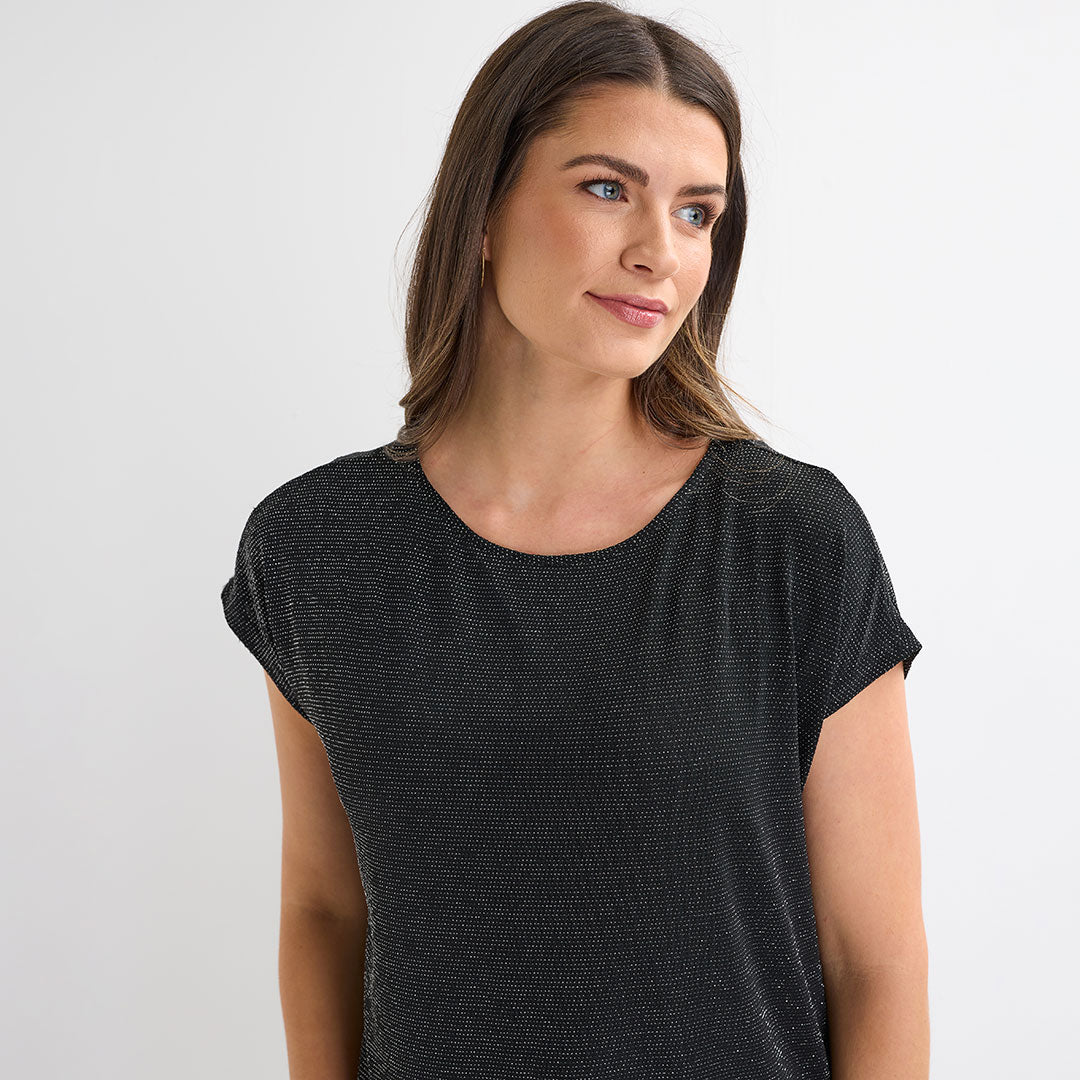 Ladies Cap Sleeve Lurex Top from You Know Who's