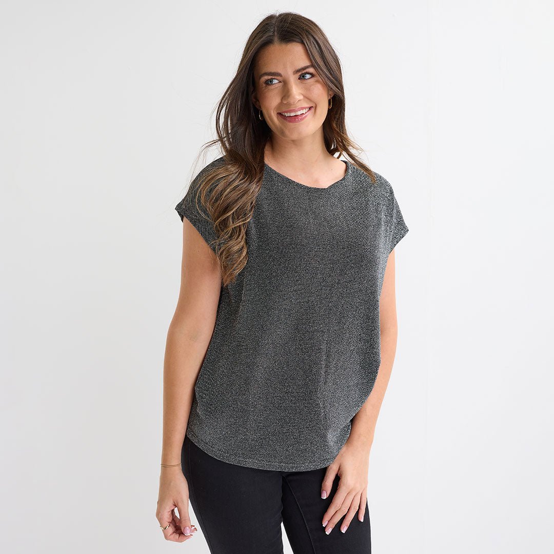 Ladies Cap Sleeve Lurex Top from You Know Who's