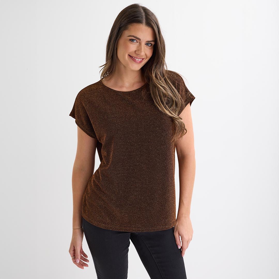 Ladies Cap Sleeve Lurex Top from You Know Who's