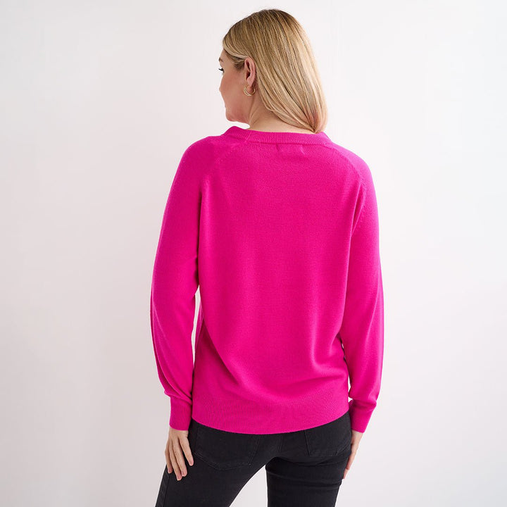Ladies Cerise Rib Cashlike Jumper from You Know Who's