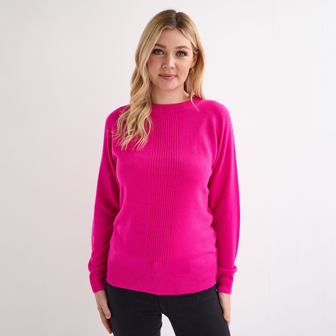 Ladies Cerise Rib Cashlike Jumper from You Know Who's