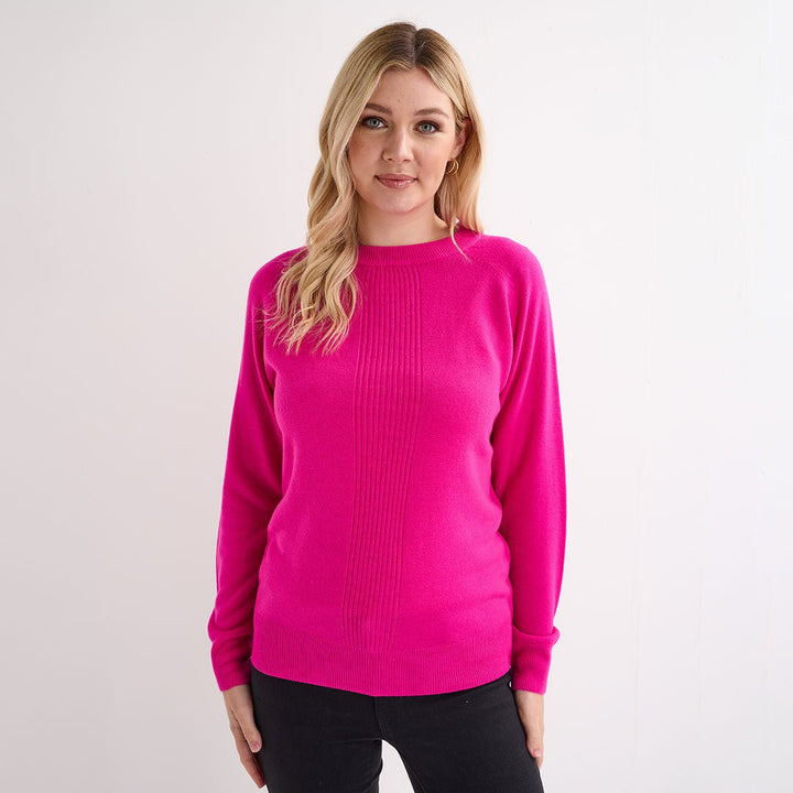 Ladies Cerise Rib Cashlike Jumper from You Know Who's