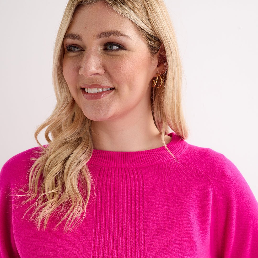 Ladies Cerise Rib Cashlike Jumper from You Know Who's