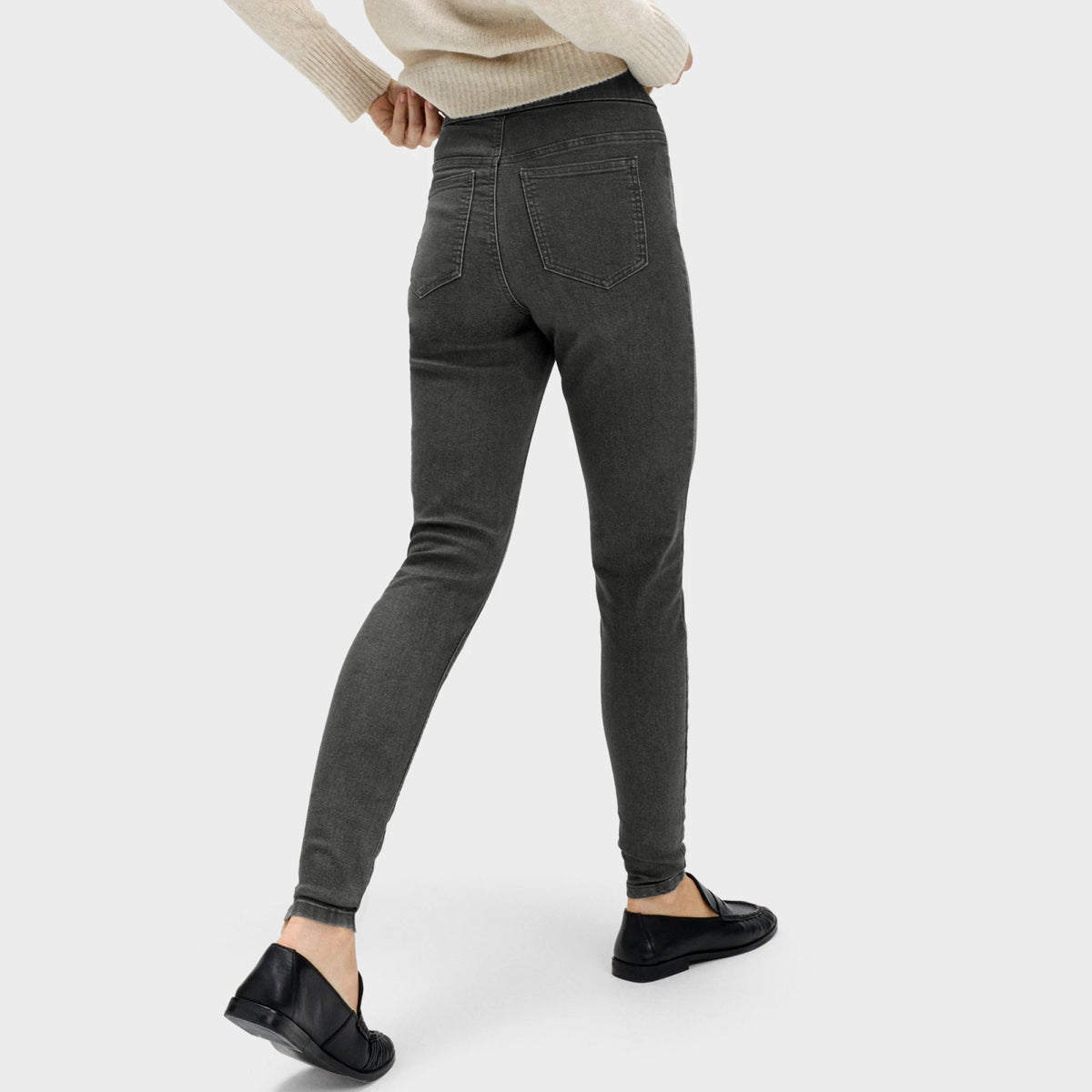Ladies Charcoal Pull On High Waisted Jegging from You Know Who's