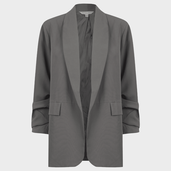 Ladies Charcoal Ruched Sleeve Blazer from You Know Who's