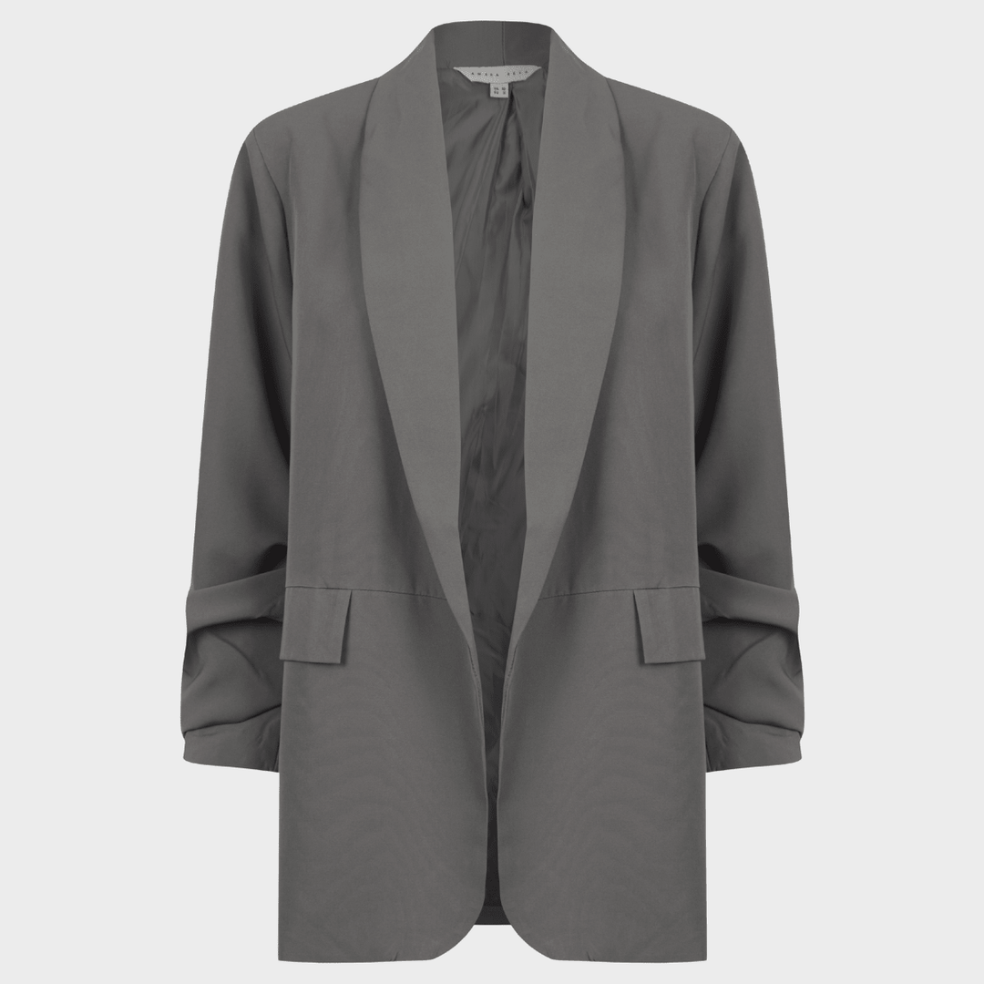 Ladies Charcoal Ruched Sleeve Blazer from You Know Who's