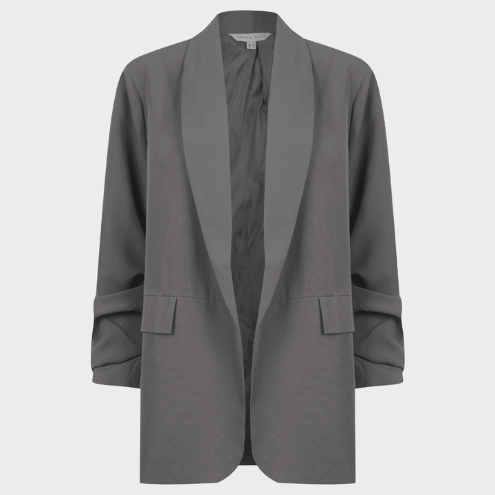 Ladies Charcoal Ruched Sleeve Blazer from You Know Who's