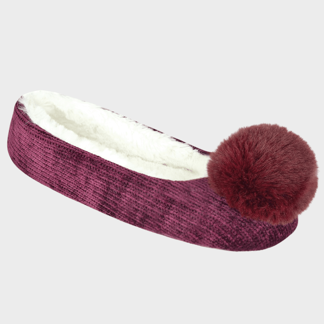 Ladies Chenille Ballet Slippers Plum from You Know Who's