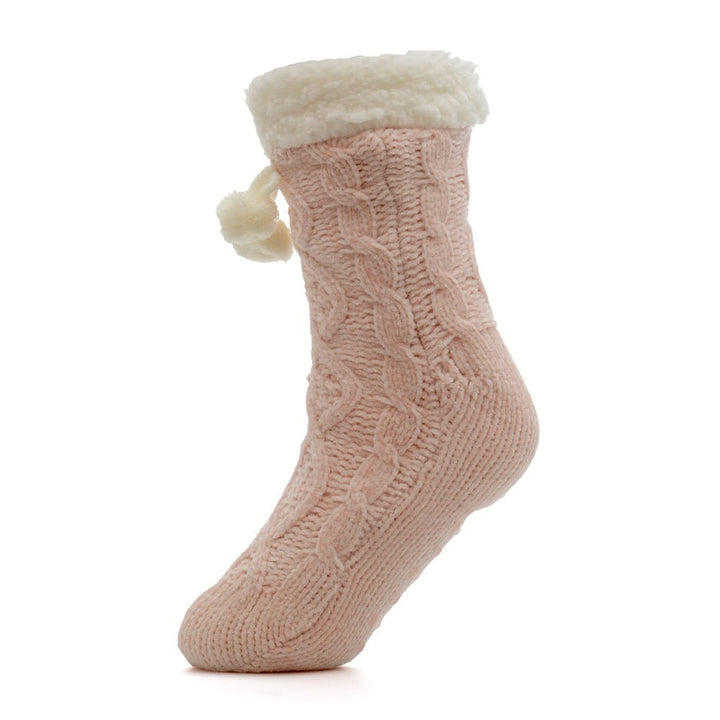 Ladies Chenille Cable Lounge Socks from You Know Who's