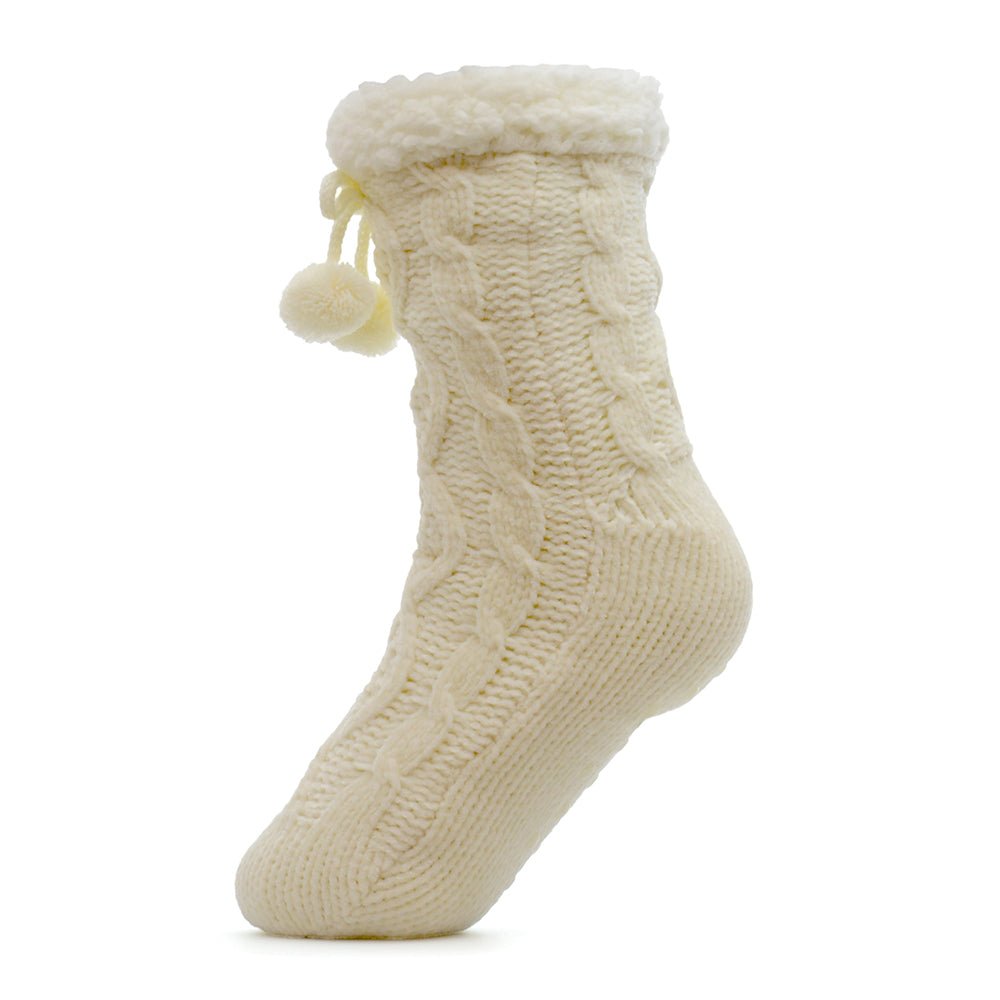 Ladies Chenille Cable Lounge Socks from You Know Who's