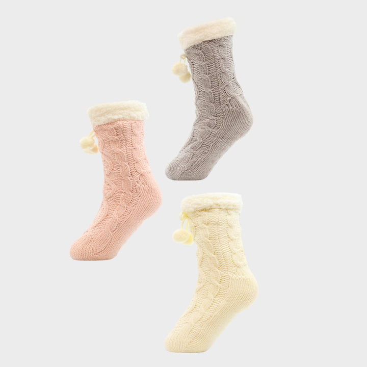 Ladies Chenille Cable Lounge Socks from You Know Who's