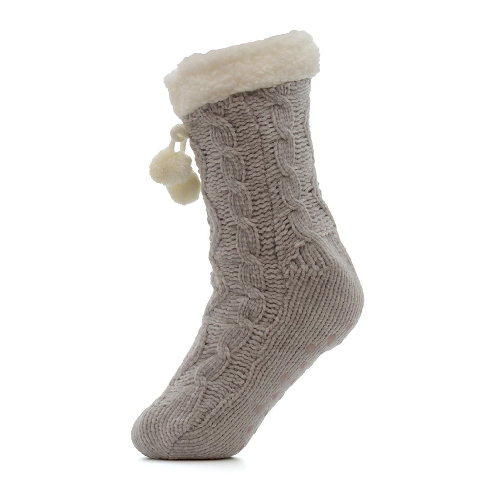 Ladies Chenille Cable Lounge Socks from You Know Who's