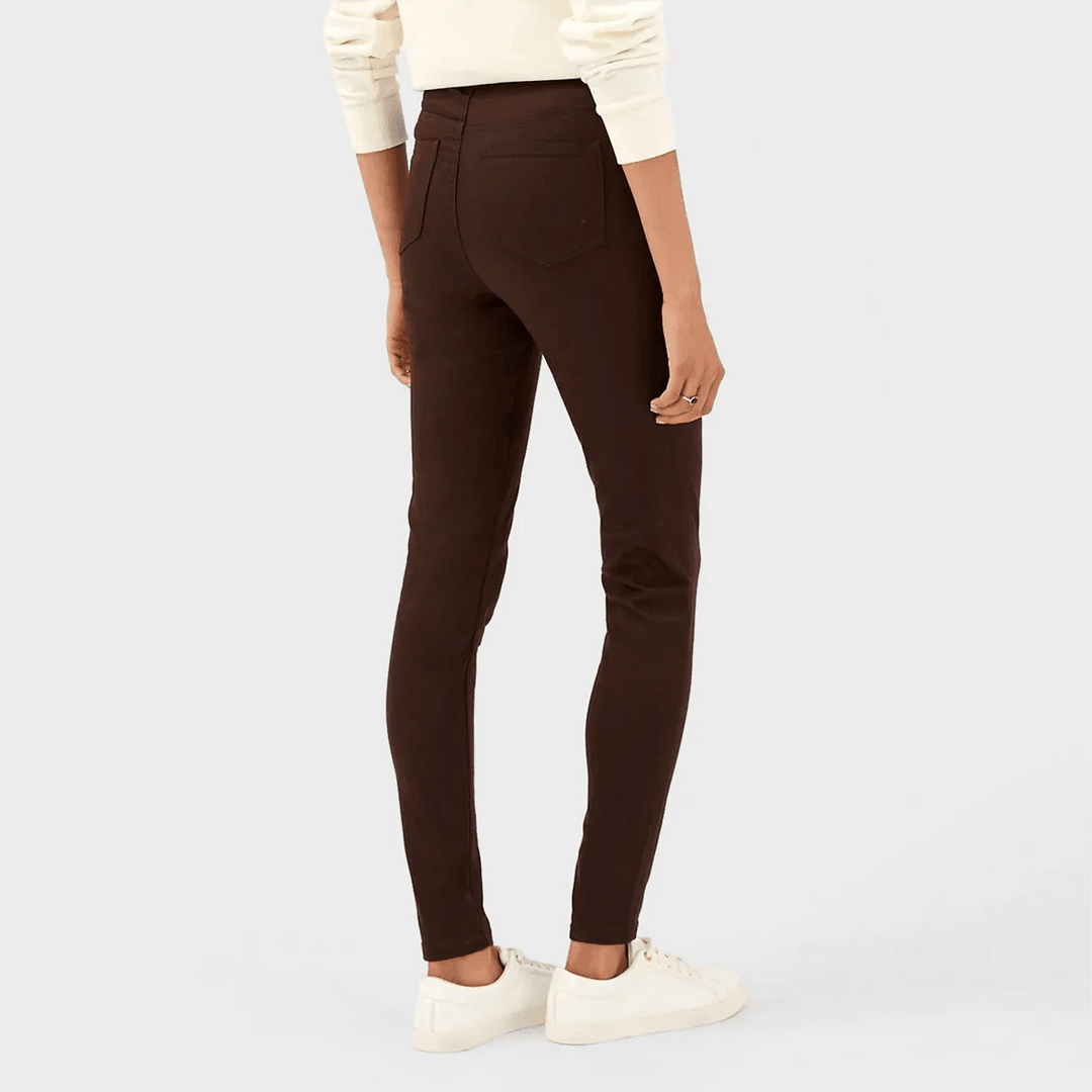 Ladies Chocolate Pull On High Waisted Jegging from You Know Who's