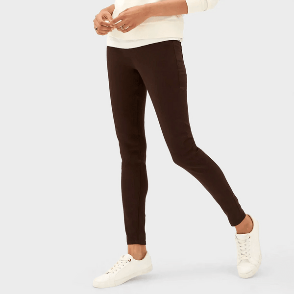 Ladies Chocolate Pull On High Waisted Jegging from You Know Who's