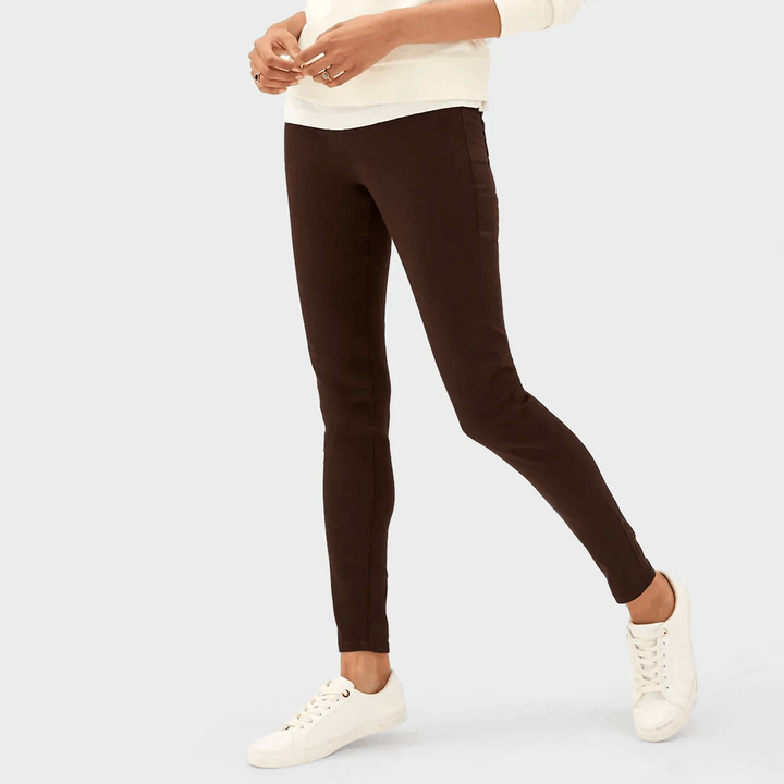 Ladies Chocolate Pull On High Waisted Jegging from You Know Who's