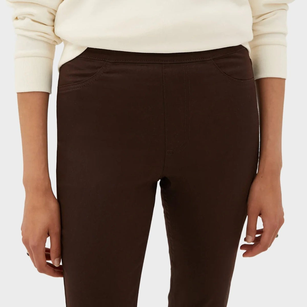 Ladies Chocolate Pull On High Waisted Jegging from You Know Who's