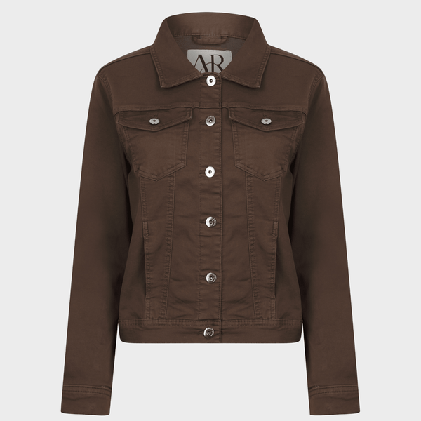 Ladies Chocolate Stretch Denim Jacket from You Know Who's