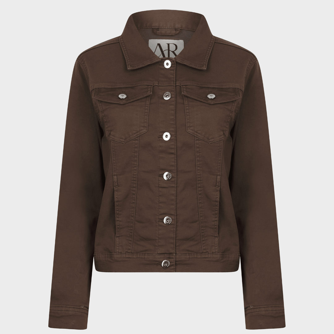 Ladies Chocolate Stretch Denim Jacket from You Know Who's