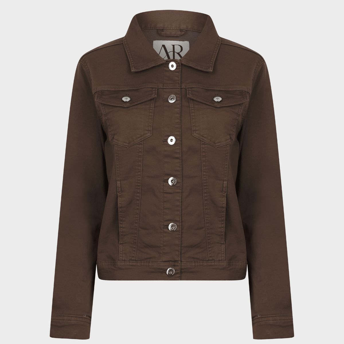 Ladies Chocolate Stretch Denim Jacket from You Know Who's
